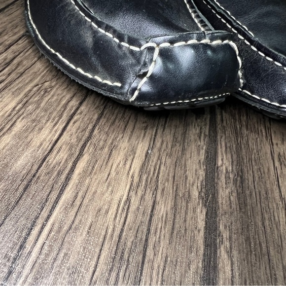 STEVE MADDEN Size 10.5 Novo Black Leather Driving Slip On Loafers Moc Toe - Picture 12 of 12